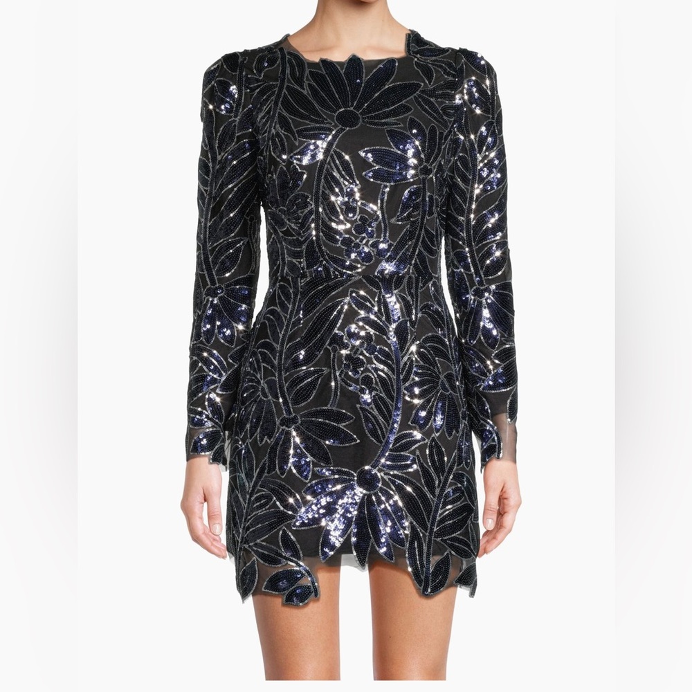 Milly Black and Silver Sheath Dress